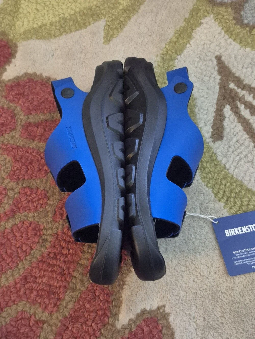 NWT Little Boys Or Girls Blue Birkenstock Sandals Size 3, Mogami Birko-Flor